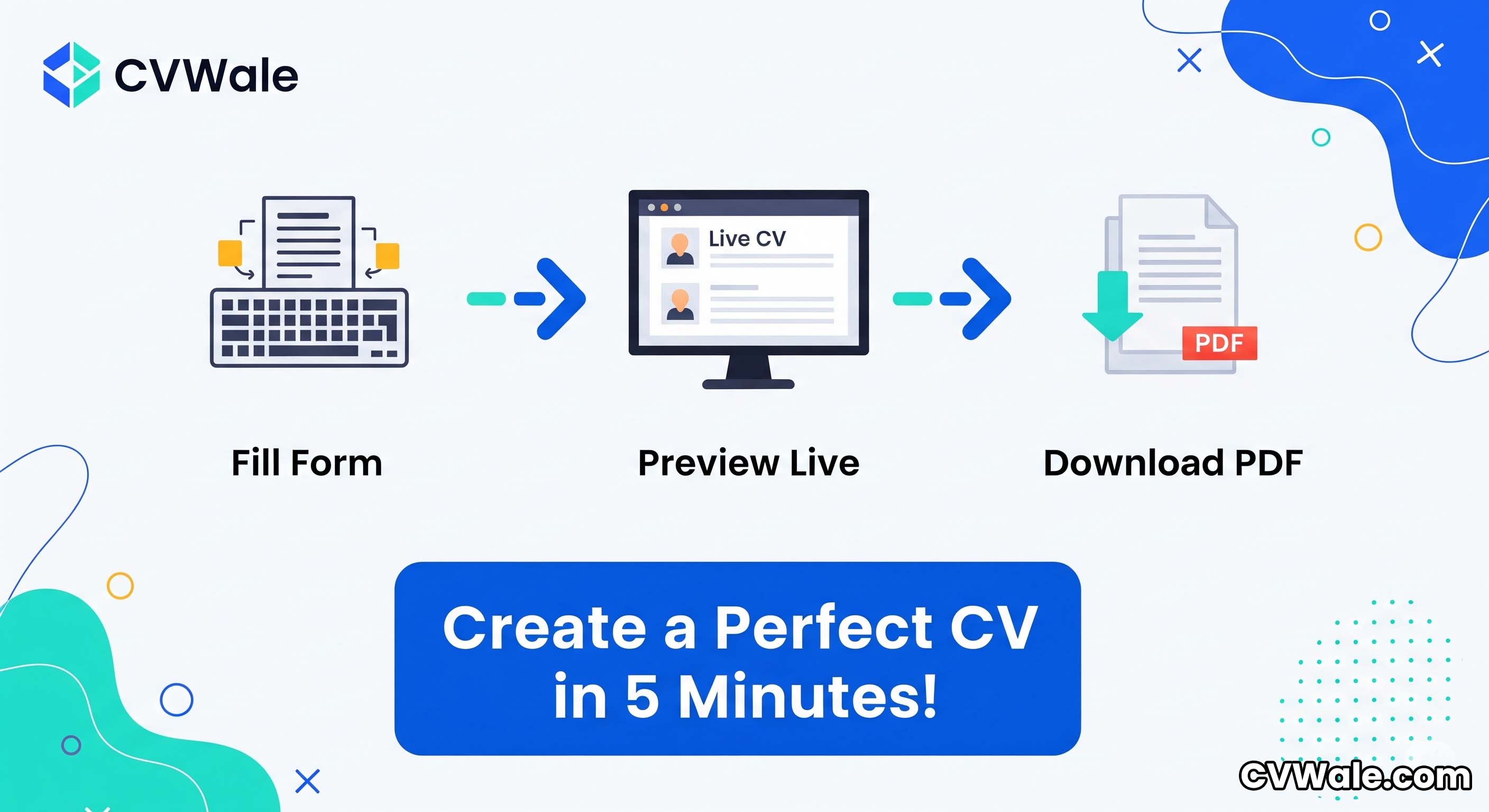 A screenshot of the CVWale tool showing the input form and live preview.