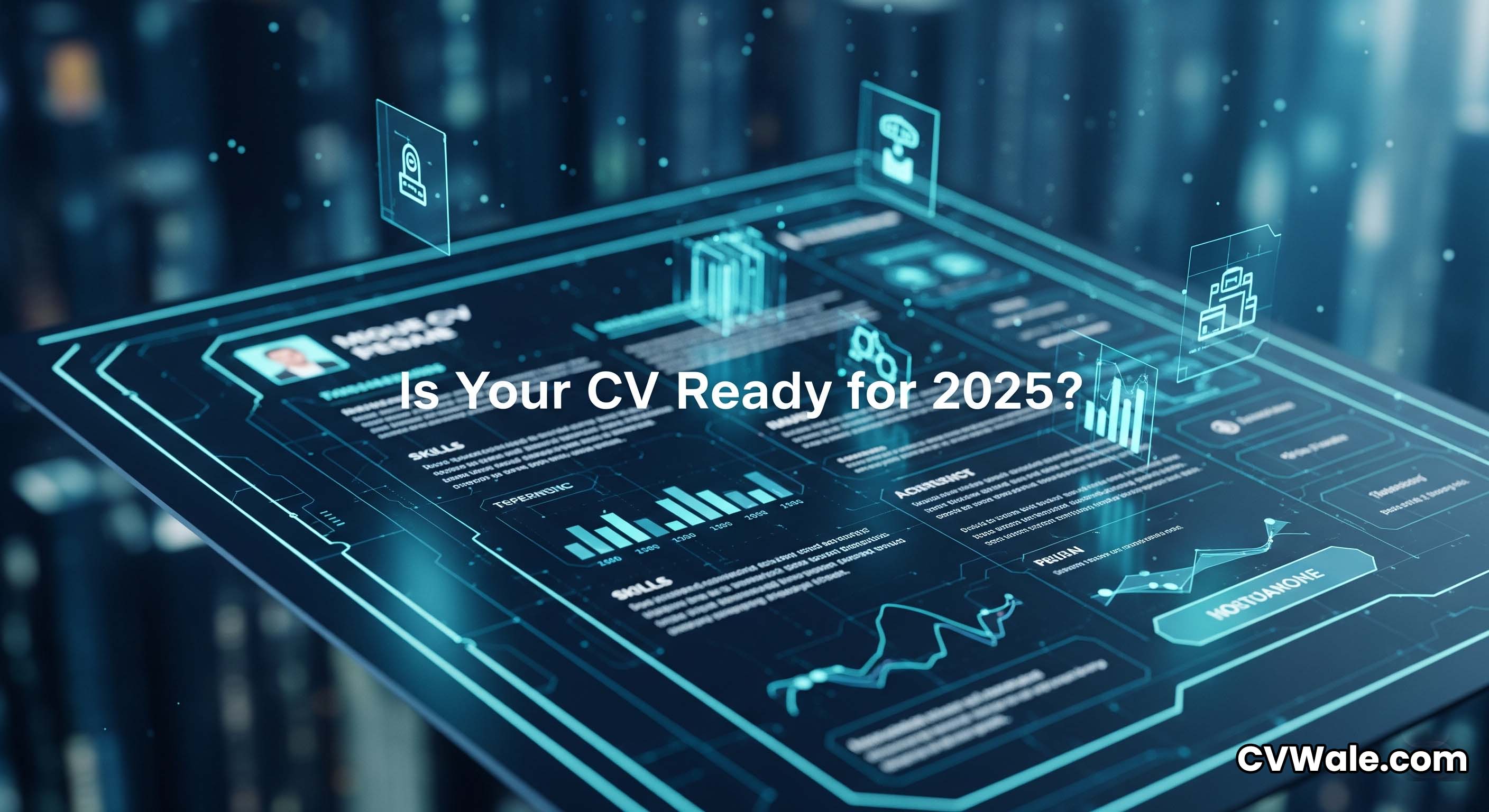 A modern, visually appealing resume layout for 2025 displayed on a screen.