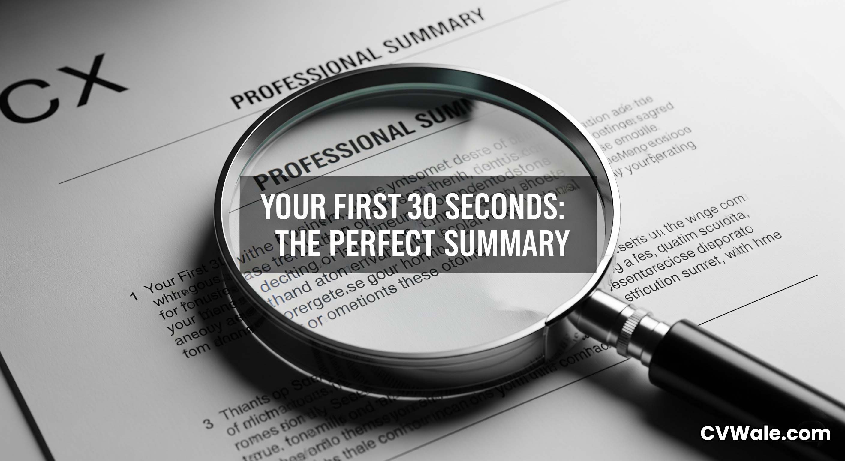 Highlighting the professional summary on a CV